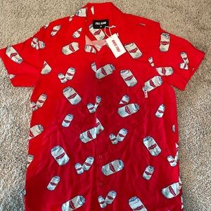 Full send happy dad red and white party shirt size medium